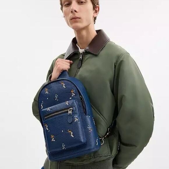 NWT Coach MEN'S West Pack With Star/Baseball Print CAX48 Deep Blue Multi - Picture 10 of 10